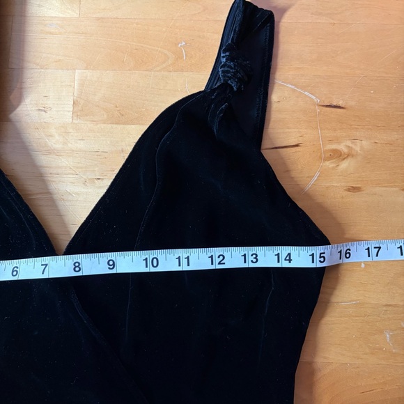 VTG Newport News Velvet Evening Dress Size 4 Black Y2K 90S Glam Dark Fairy Goth - Picture 8 of 11